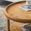 Table basse 31,3 "Jack avec tablette de rangement et pieds en bois massif Jack