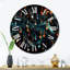 Horloge murale Waves Of Music Notes In Retro Orange and Blue III-93383471