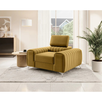 Fauteuil d'appoint moderne Laurence - Moutarde