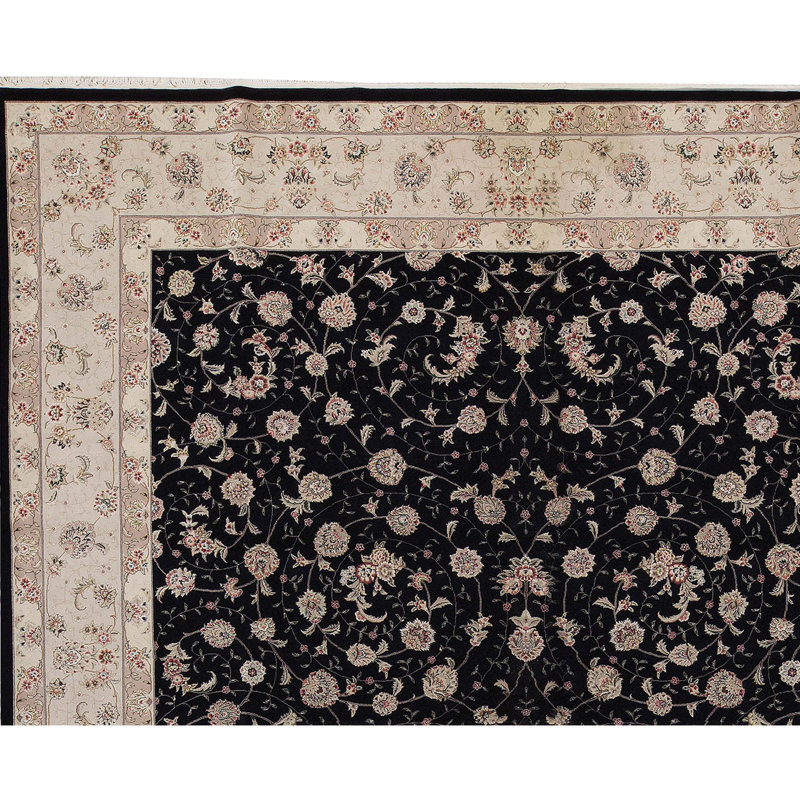Elegance Oriental Area Rug in Black/Ivory