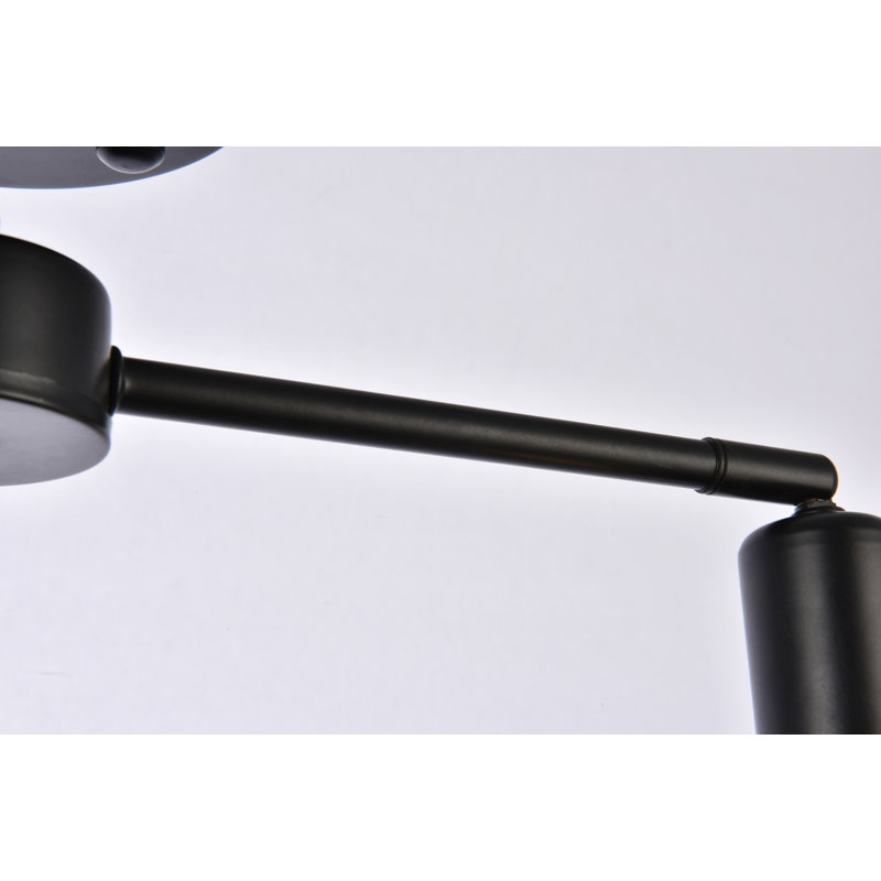 Plafonnier semi-encastré 21,5 po 2 lumières Hannigan, Noir