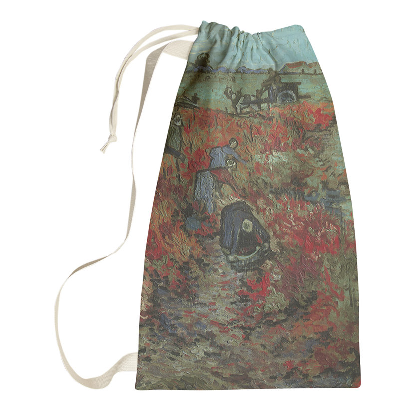 Browerville Fabric Laundry Bag with Handles, Small (18" H x 29" W x 1.5" D), Blue