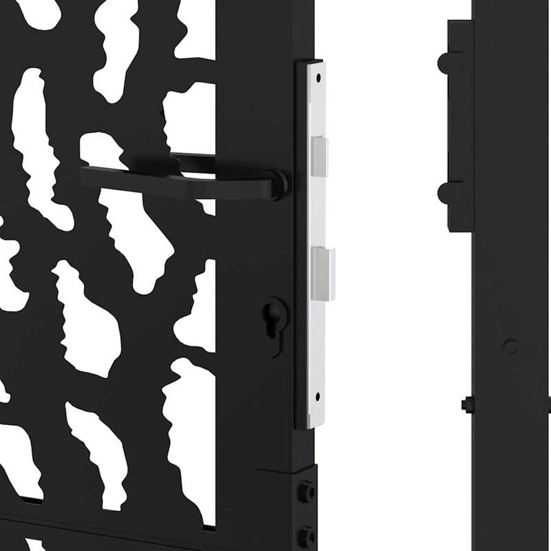 Trace de porte en acier vidaXL noir 105 x 106 cm, 39,4 po x 39,4 po, Noir