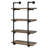Black and Rustic Oak 4-tier Wall Shelf