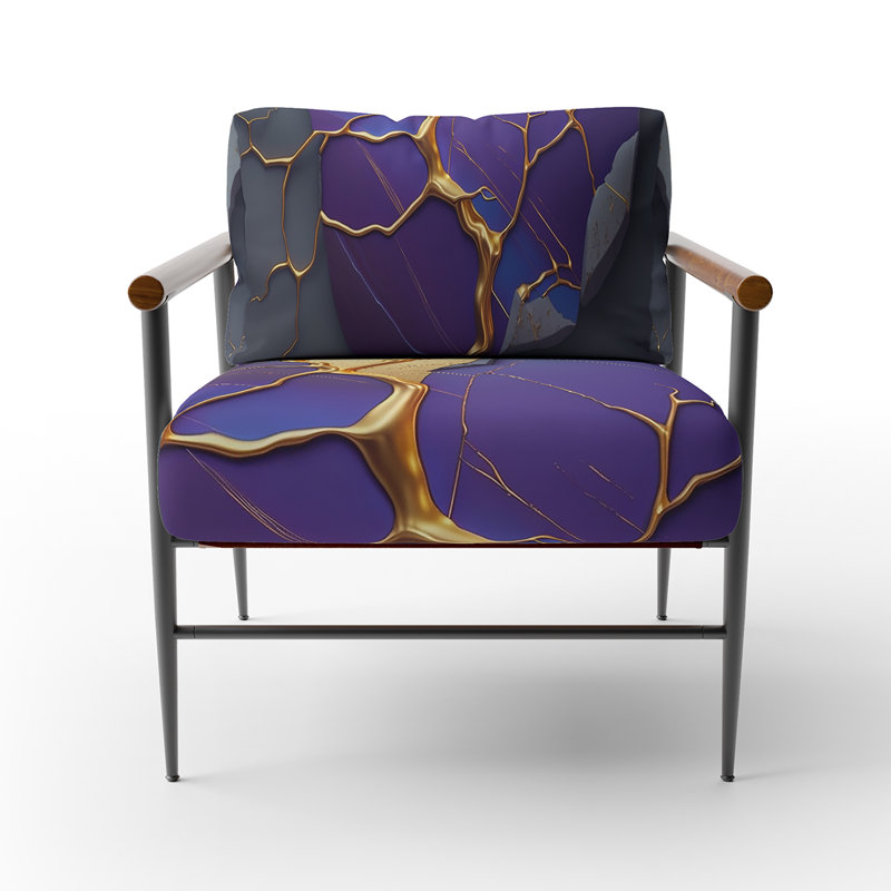 Cress - Fauteuil d'appoint rembourré en marbre, Noir, noir, noir, noir