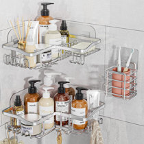 Wayfair Basics® Betio Large 3-Tier Rust-Resistant Metal Hanging Shower Caddy  & Reviews