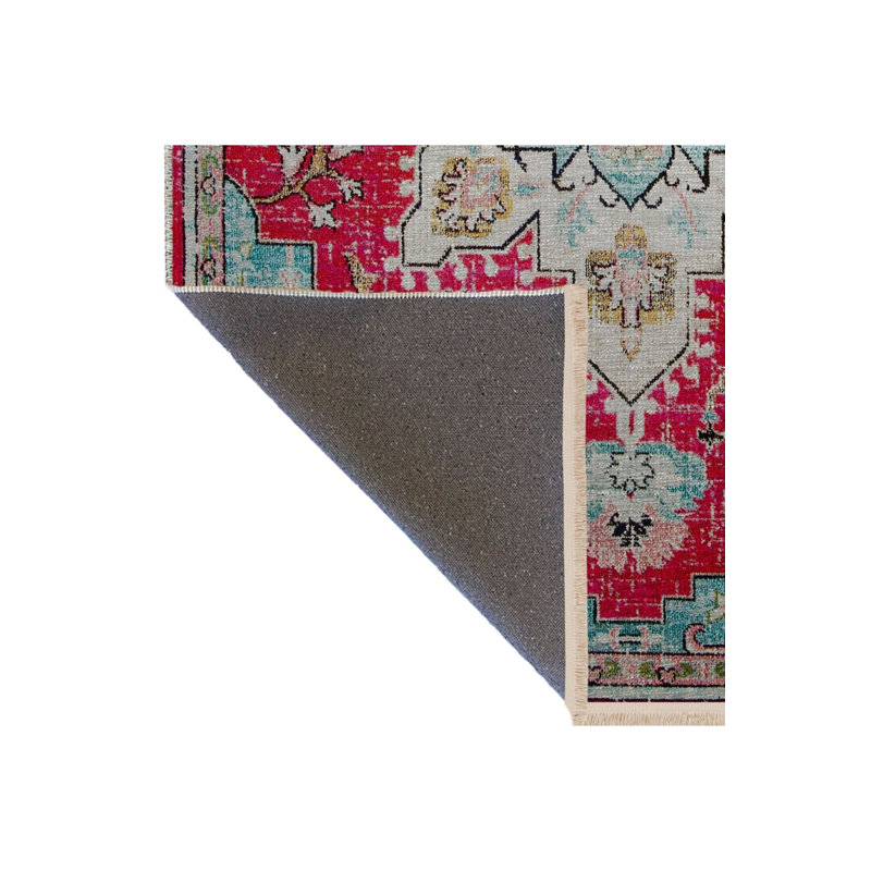 Tapis décoratif lavable à motif turquoise traditionnel, Tapis de couloir 3 pi 3 po x 9 pi 10 po
