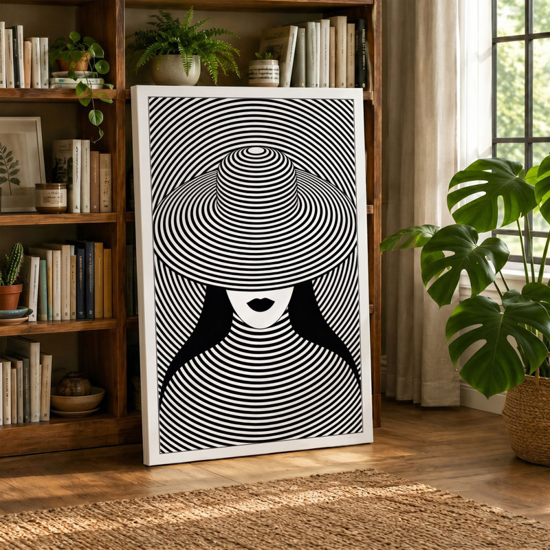 Patterned Silhouette Graphic Art - Wrapped Canvas, 30x20 - 76.2 x 50.8 cm, Ochre Border