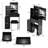 Small Space Vanity Table And Cushioned Stool Pair, Big Sliding Mirror, Multi-layered Storage, Black Furniture Piece With Seat & Large Multi-layer Storage For Compact Areas, American Design, , , Ul-664481599
