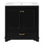 Meuble-lavabo de 76 cm avec armoire en bois massif, tablette réglable et portes à fermeture amortie - Système antidéversement, design raffiné, grande durabilité. Vasque en céramique de 77,5 cm, tiroir profond, rangement astucieux. Inspiration française.
