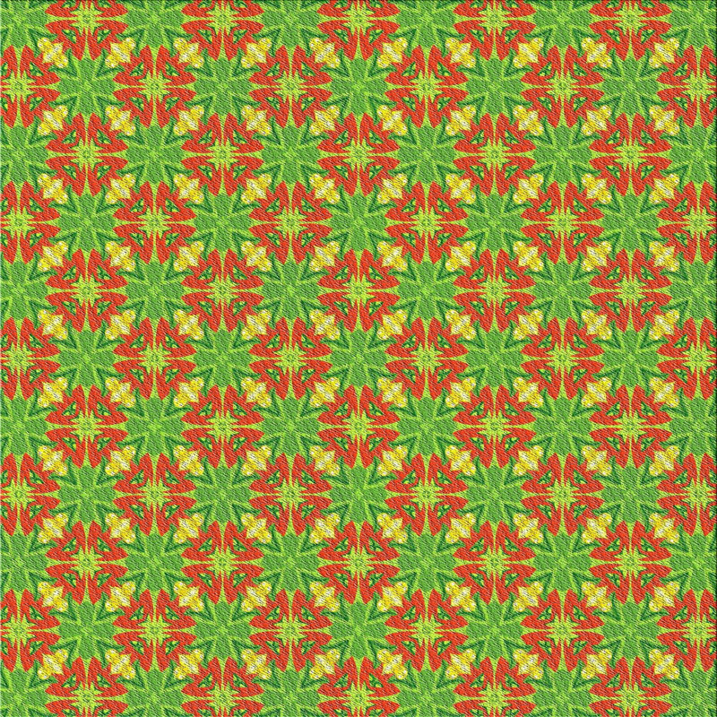 Tapis vert/rouge à motifs Wodonga, Carré 6 pi