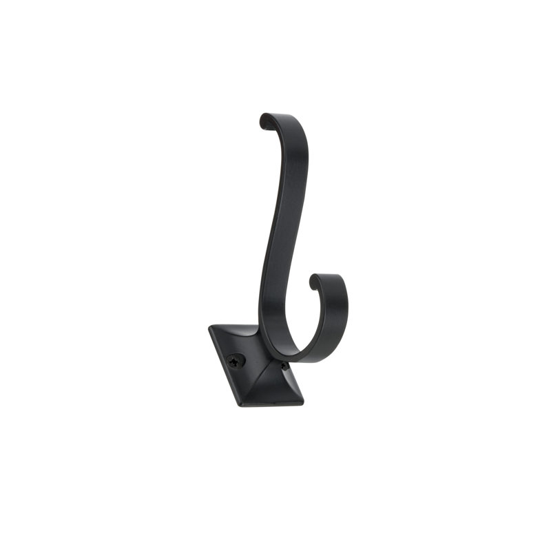 Transitional Metal Wall Hook, Matte Black