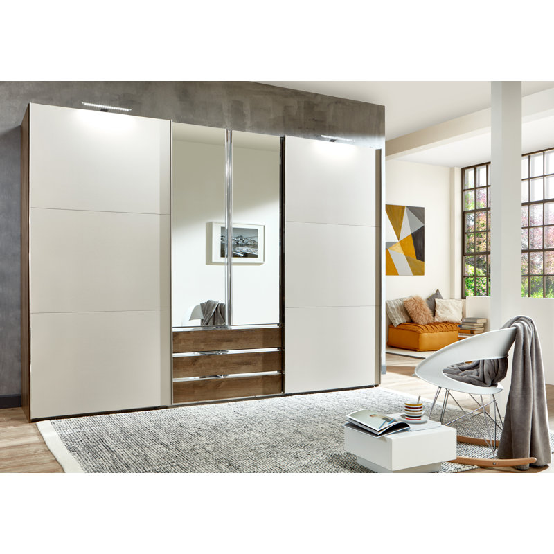 Branchburg 2 Door Manufactured Wood Wardrobe, Prosecco/Brown