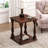 Coffee Colored Side Table With A Rubbed