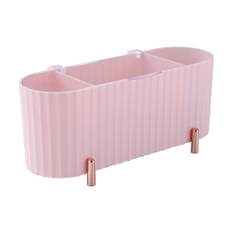 Carlstrom Plastic 3 Compartment Makeup Organiser, Pink