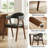 Mid-Century Modern Upholstered Dining Chair with Curved Back and Solid Wood Legs-1010894228