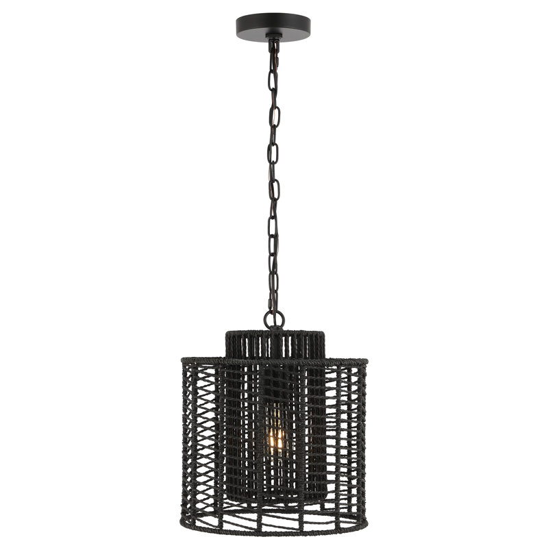 Luminaire suspendu tambour 1 lumière, Noir, Noir