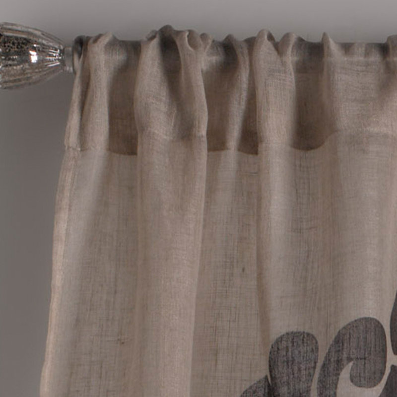 Mcdowell Linen Sheer Curtain Single Panel, 54" W x 108" L, Natural/Bark Linen Gauze