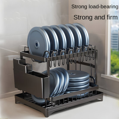 Kitchen Dish Rack With Drainboard, Extra Wide And Thickened Countertop Organizer, Cutting Board Holder, Sink Basket For Utensils And Dishware Storage