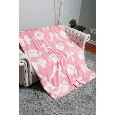 Jeté de luxe Football Ribbon Soft - ROSE