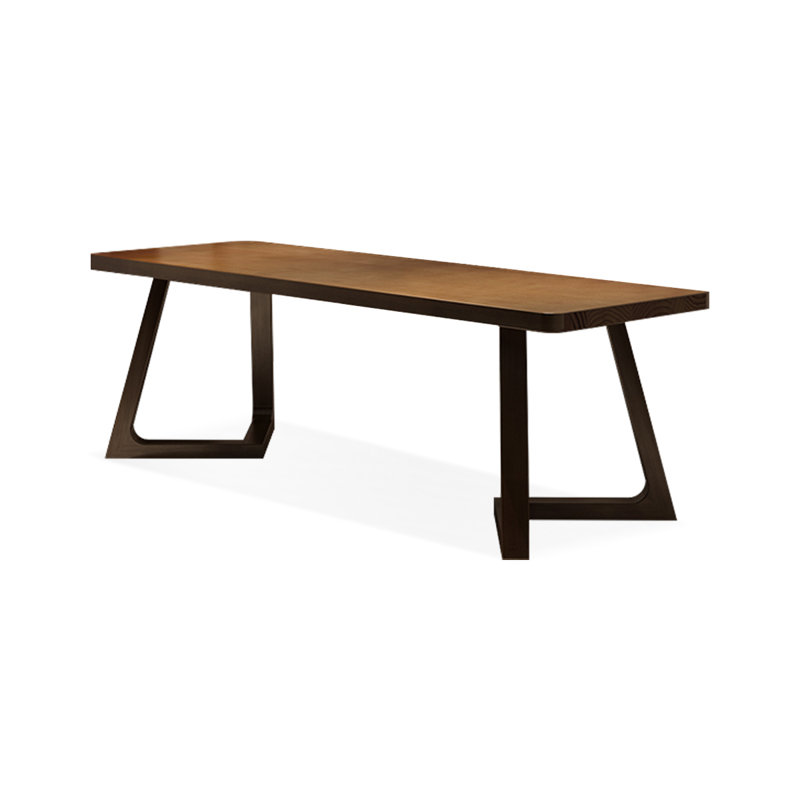 Bureau rectangulaire en bois massif noyer, H 29,53 po x l 86,61 po x P 23,62 po 