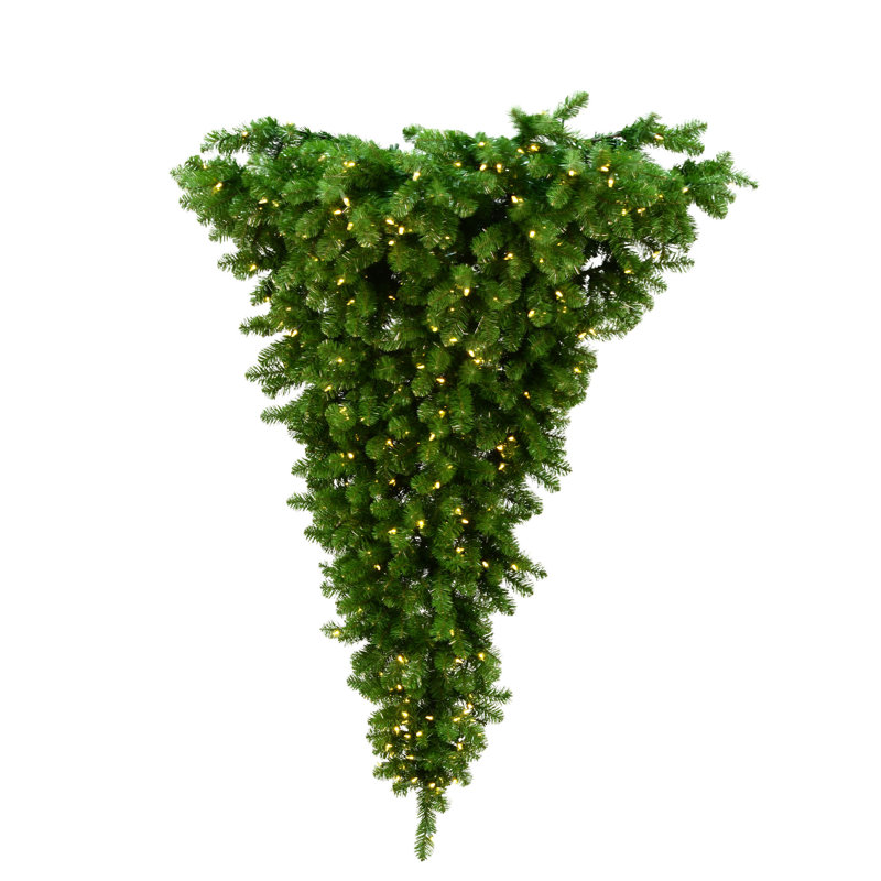 7.5' Green Spruce Artificial Christmas Tree with 800 LED Clear/White Lights with Stand, 6' H