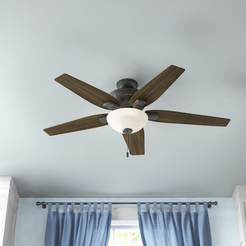 52" Kenbridge 5 - Blade Standard Ceiling Fan with Pull Chain and Light Kit Included, Noble Bronze