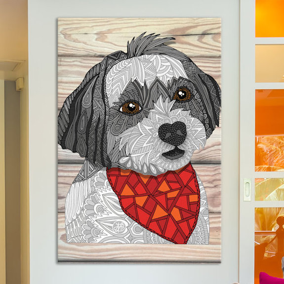 Max, le havanais, impression sur toile tendue, H 40 po x l 26 po x P 1,5 po, Papier d'art encadré noir, Pas de tapis