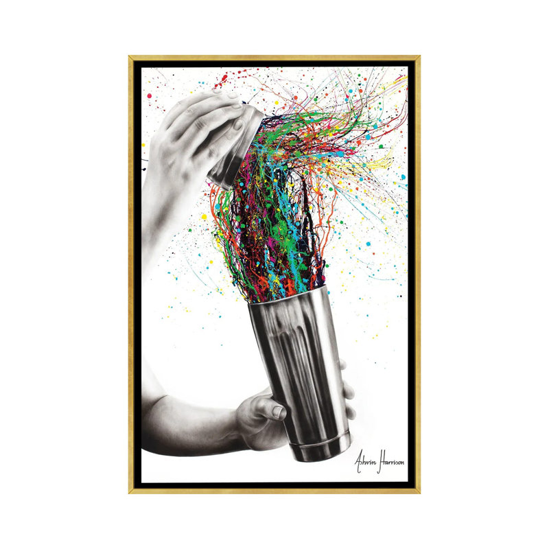 Shake It par Ashvin Harrison - impression d'art graphique, Aucun mat, H 26 po x l 18 po x P 1,5 po, Toile encadrée d'or