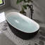 Baignoire autoportante Fslefay 60'' en acrylique noir, avec trop-plein et bonde clic-clac.-137540055