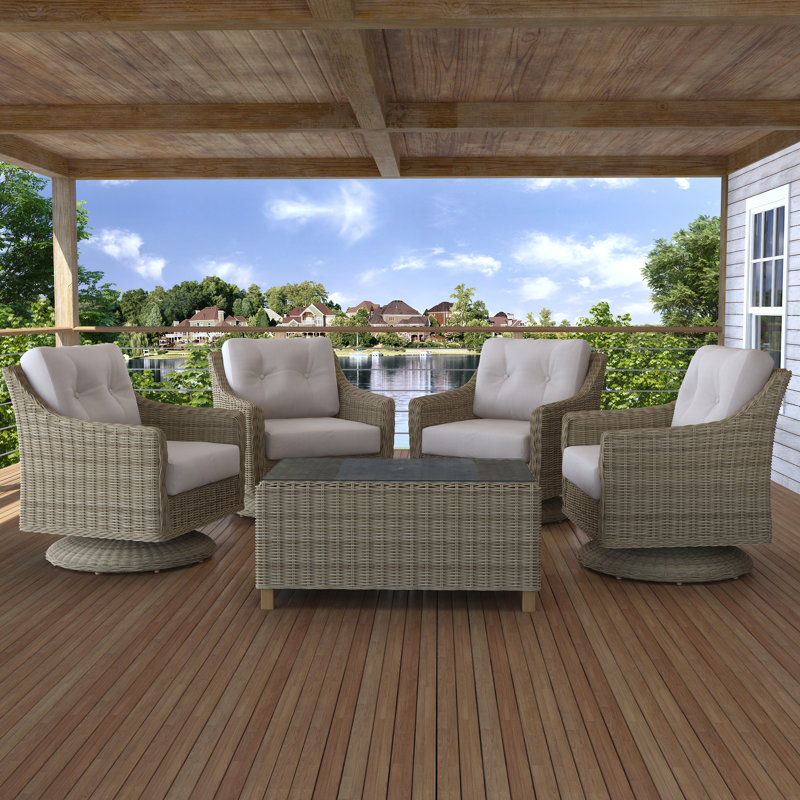 Kells 5 Piece Multiple Chairs Seating Group with Sunbrella Cushions