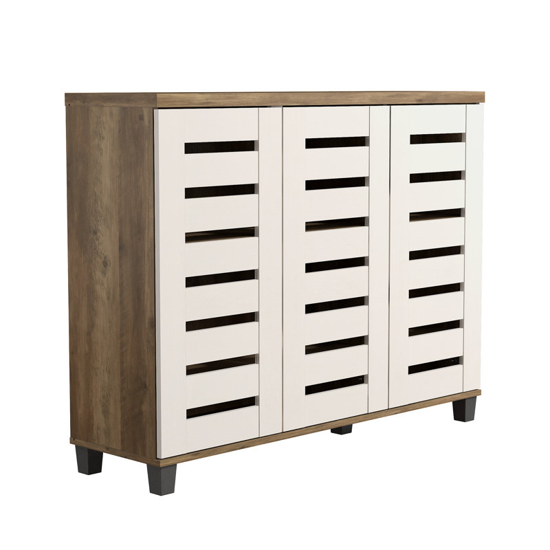 Armoire de rangement à chaussures Lismore jusqu'à 20 paires, Chêne noueux / parchemin