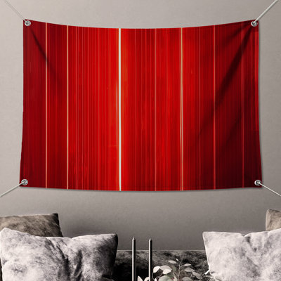 Red Vertical Lines Wall Tapestry - Stripes Wall Decor