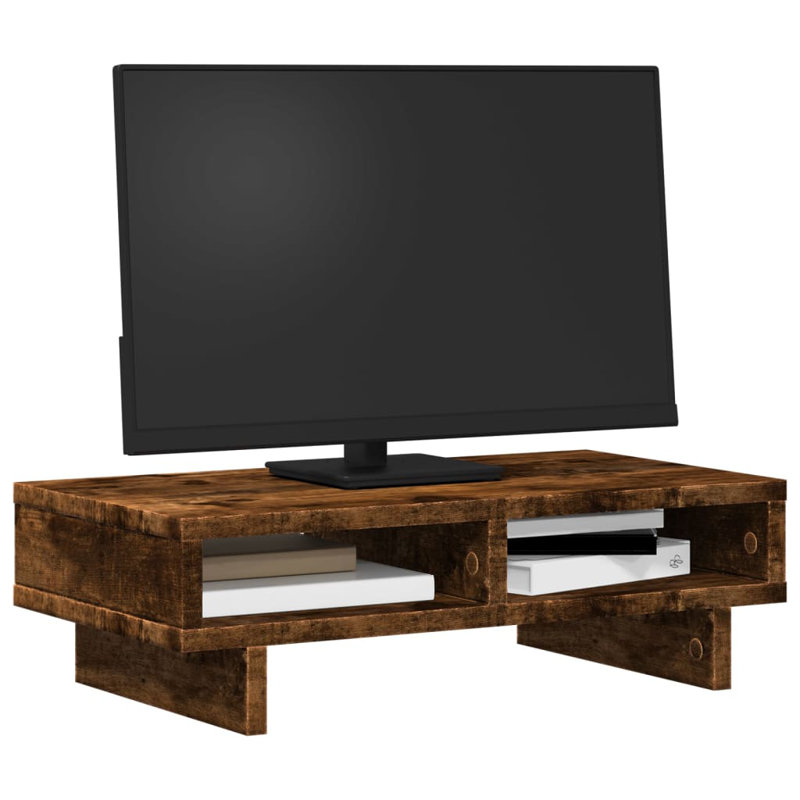 Balzarotti Manufactured Wood Monitor Stand, 15cm H x 50cm W x 27cm D, Smoked Oak