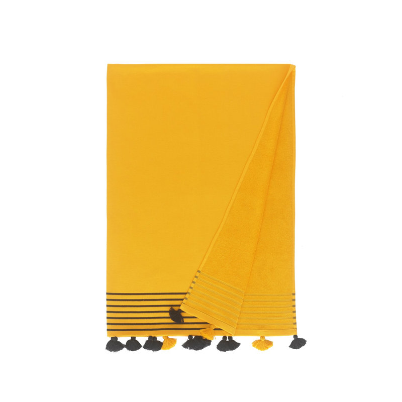 Serviette de plage turque en coton, Jaune