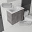 Meuble-lavabo flottant peu encombrant avec lavabo en céramique et portes à fermeture en douceur-133668224