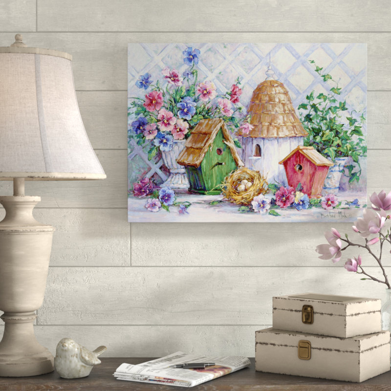 " Garden Nesting " by Barbara Mock, 14" H x 19" W x 2" D