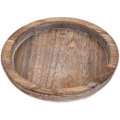Plateau de service en bois rustique, plateau porte-bougie pour la décoration intérieure, petit plateau de table basse en bois rond, centre de table décoratif, rétro