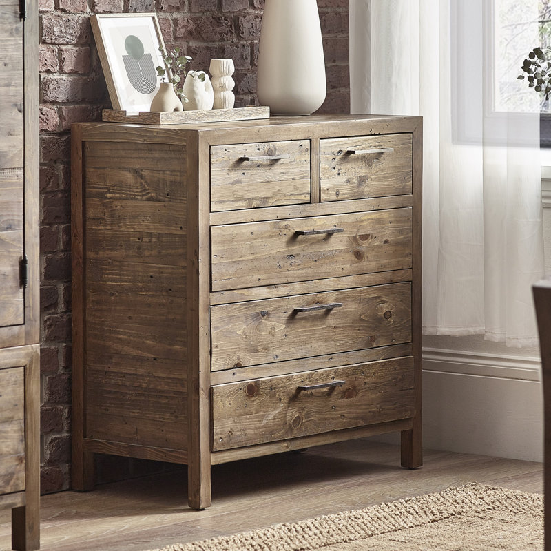 Rollo Solid Wood 84 cm W Chest of 5 Drawers
