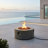 Wellington 32" Wide Round Powder-Coated Iron Propane Fire Pit Table - 40,000 Btu, Stone Gray-284234369