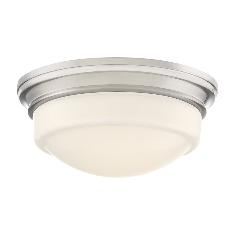 Plafonnier encastré 1 lumière DEL 7,25 po, Nickel brossé