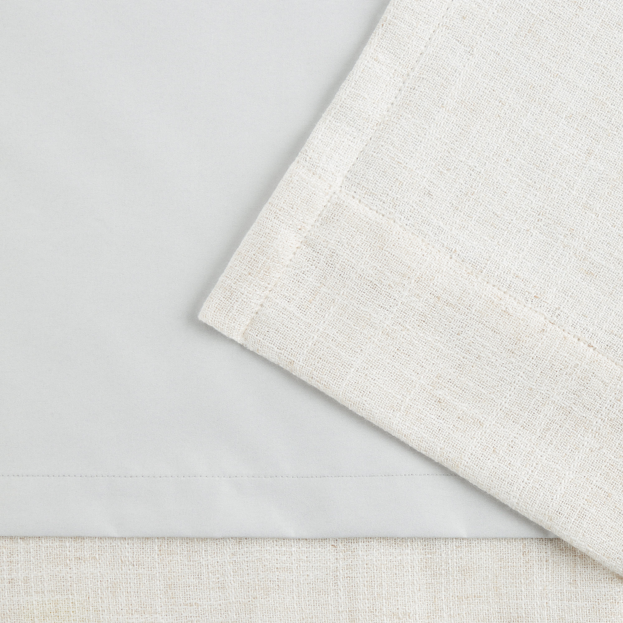 Linen Herringbone Blackout Polyester Curtain, Beige, 52" W x 96" L