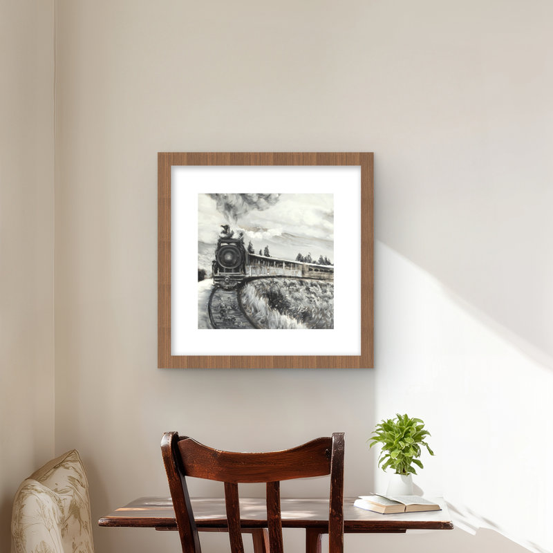 Steam Engine Train Framed Matted Print | Home Decor Art