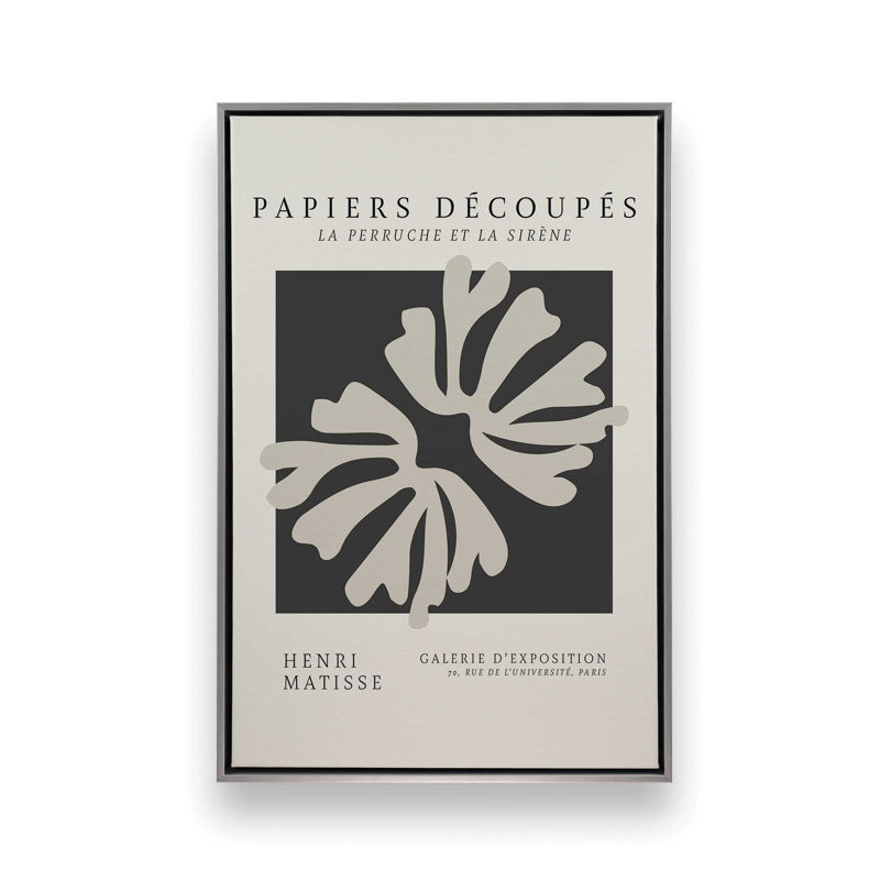 La Perruche de Matisse, H 12,75 po x l 8,75 po x P 1,75 po, Cadre flottant en chrome poli