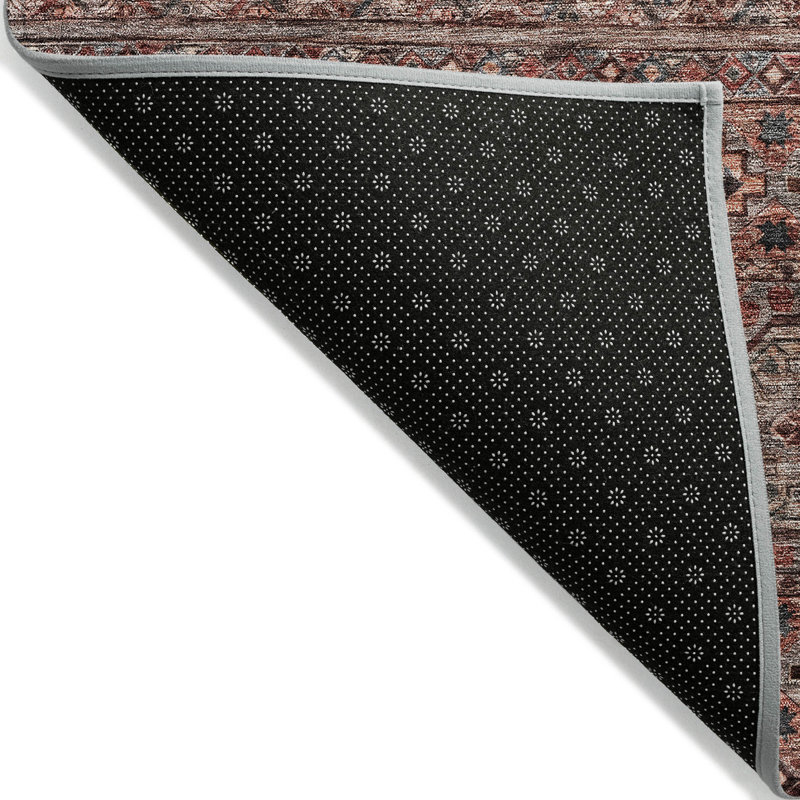 Tapis intérieur lavable 3 pi x 5 pi médaillon saumon