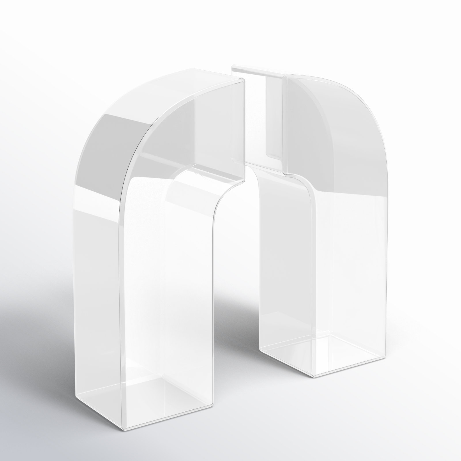 Sandrine Glass Decorative Bookends, 6.2" H x 2.75" W x 1.9" D