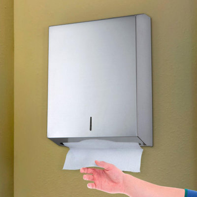 Distributeur de papier essuie-tout en acier inoxydable brossé