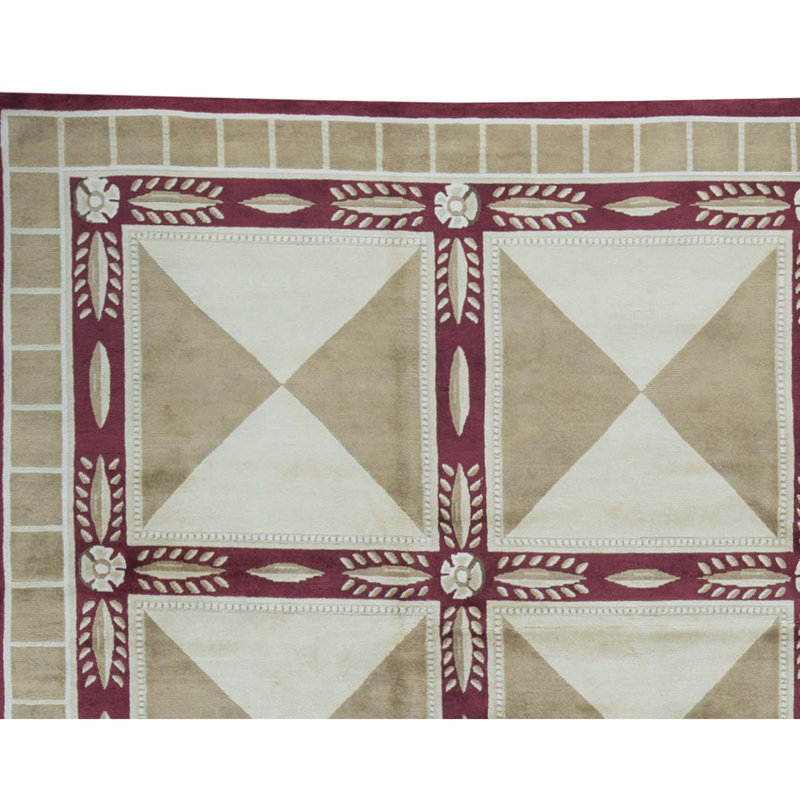 Himalayan Handmade Wool Geometric Area Rug