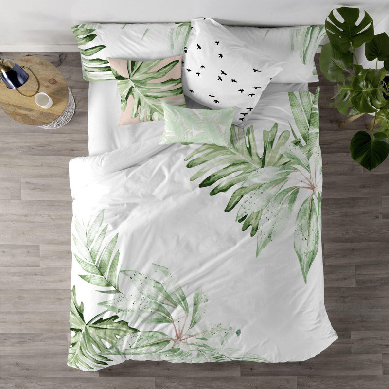 Colmesneil Cotton Floral Duvet Cover Set with Pillowcases, Double Duvet Cover + 2 Pillowcases