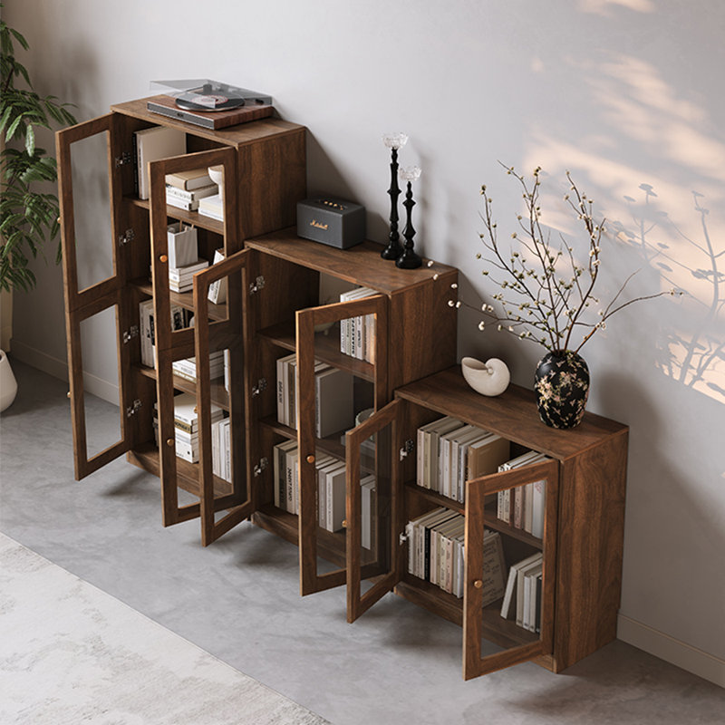 Bibliothèque populaire de style américain, H 55,91 po x l 70,86 po x P 13,78 po